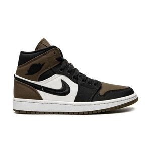 Nike Air Jordan 1 Mid - light olive, sail & white sneakers limited edition